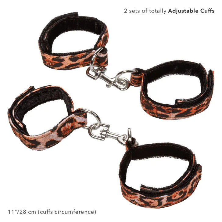 Calexotics Surrender Adventure Set - 8 Piece Leopard Print Bondage Kit