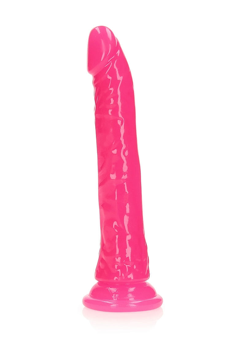 Shots Toys | REALROCK 25cm Slim Glow in the Dark Neon - Pink (9") Dildo Dong
