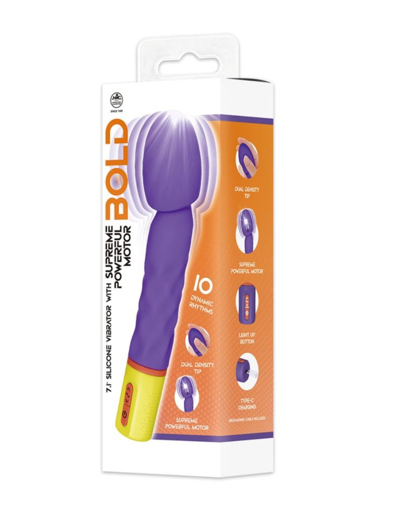 Excellent Power | Bold Around 7" Vibrator With Varicolored Control (Purple)