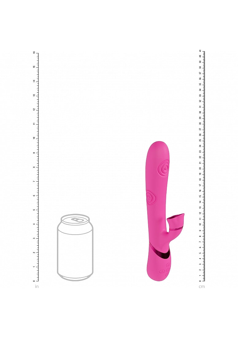 Shots Toys | VIVE Fiore Triple Motor G-Spot Air Wave Vibrating Tapping Flared Clit Stimulator Pink