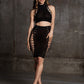 Le Desir Shade - Kala XXXVII - Two Piece with Turtleneck, Crop Top and Skirt Black Size OS