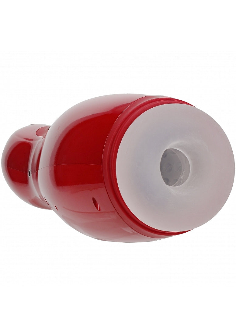 Shots Toys | PUMPED Virtuo - Metallic Red Sucking And Vibrating Auto Masturbator