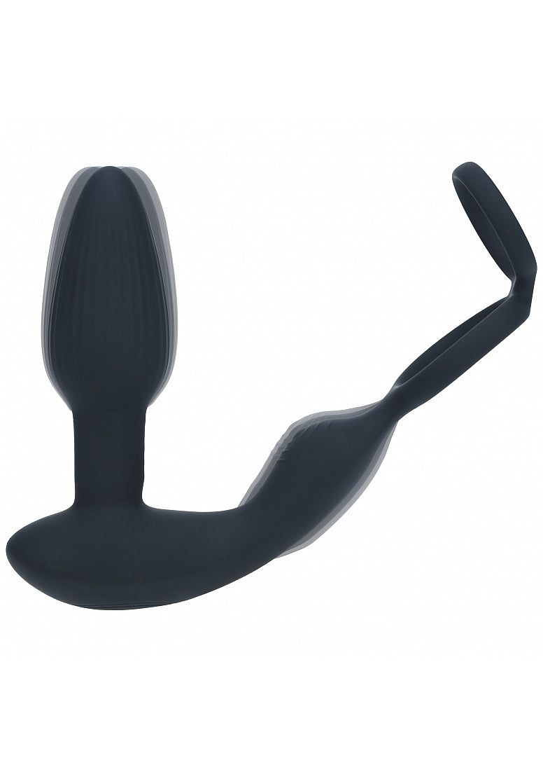 Shots Toys | LEVELZ - Dual Vibrating Remote Control & Rotating Beads Silicone Prostate Stimulator with Cock & Ball