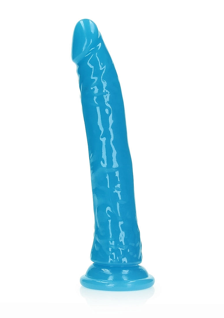Shots Toys | REALROCK 25cm Slim Glow in the Dark Neon - Blue (9") Dildo Dong