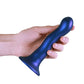 Shots Toys | OUCH! Ultra Soft Curvy G-Spot Dildo - 7" / 17 cm - Metallic Blue