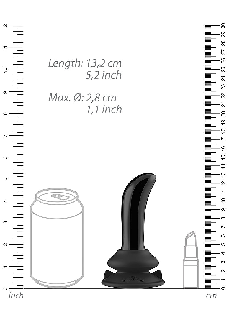 Shots Toys | Prickly - Glass Vibrator With Suction Cup and Remote - Black