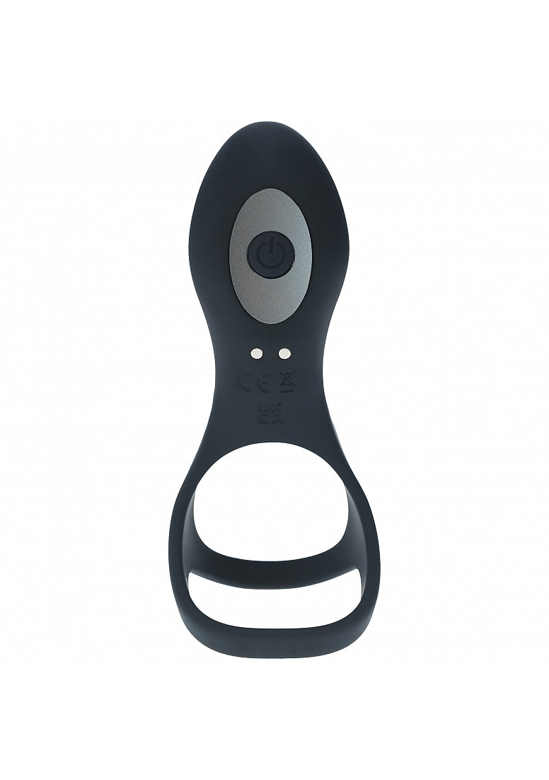 Shots Toys | LEVELZ - Vibrating Silicone Cock & Ball Ring with Shaft Loop - Black