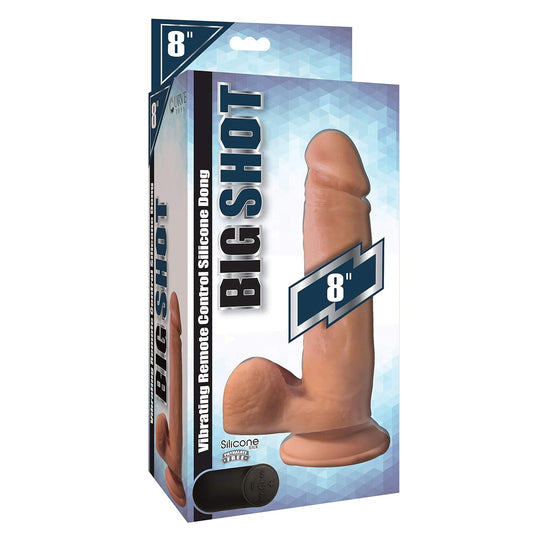Curve Toys | Big Shot 8" Vibrating Wireless Rechargeable Silicone Dildo w/Balls