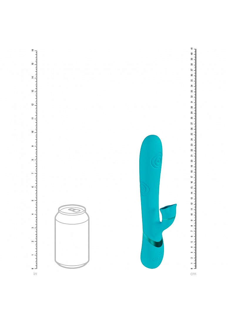 Shots Toys | VIVE Fiore Triple Motor G-Spot Air Wave Vibrating Tapping Flared Clit Stimulator Blue