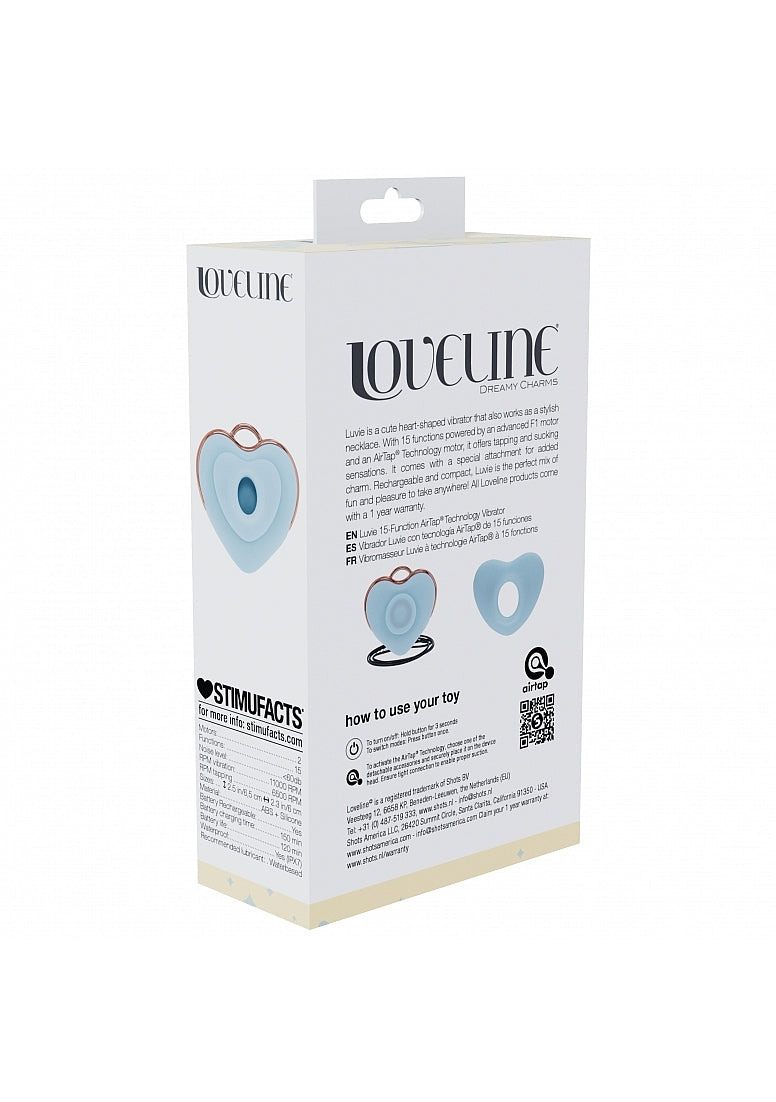 Shots Toys | LOVELINE Luvie - AirTapTech Tapping Sucking Heart Shaped Vibrator - Blue