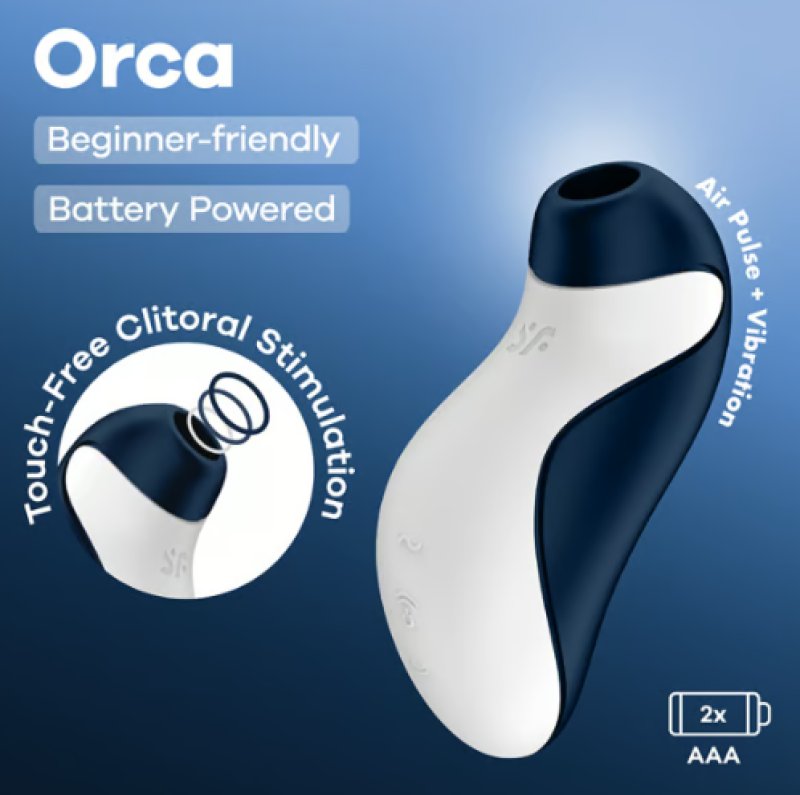Satisfyer Orca Air Pulse Vibrator Battery Series Blue & White