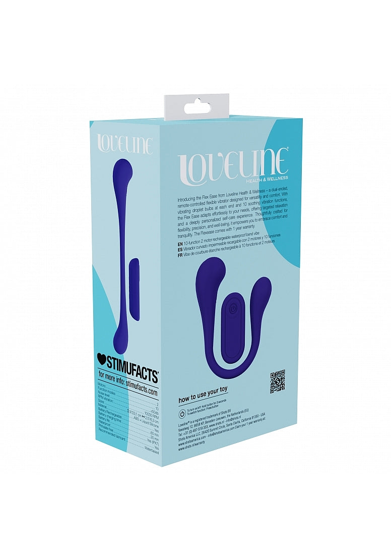 Shots Toys | LOVELINE FlexEase - Remote Controlled Flexible Dual Ended Vibrator - Purple