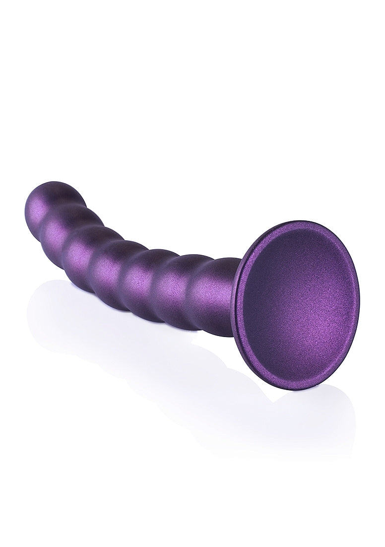Shots Toys | OUCH! Beaded G-Spot Dildo - 8" / 20.5 cm - Metallic Purple