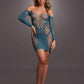 Le Desir Collection Long-Sleeved Net Mini Dress Blue Size OS
