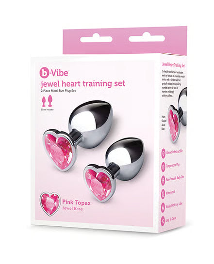 COTR | B-Vibe Jewel Heart Metal Training Set - 2 Piece Metal Butt Plug Set