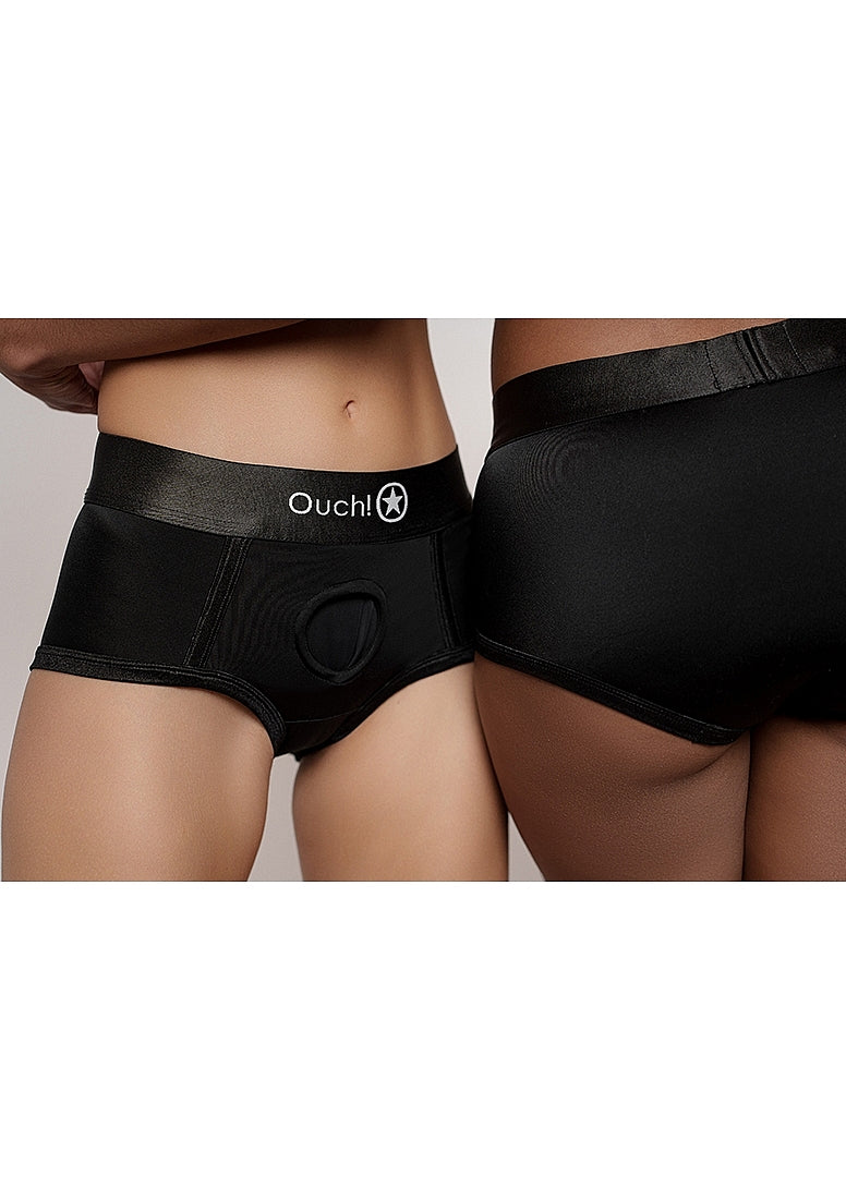 Shots Toys | OUCH! Vibrating Strap-on Boxer - Black - Size XL/XXL