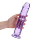 Shots Toys | REALROCK Crystal Clear 10" Straight Dildo No Balls - Purple