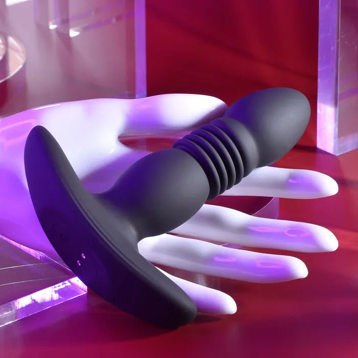 Playboy Pleasure TRUST THE THRUST Black 13.7cm USB Thrusting Butt Plug Wireless