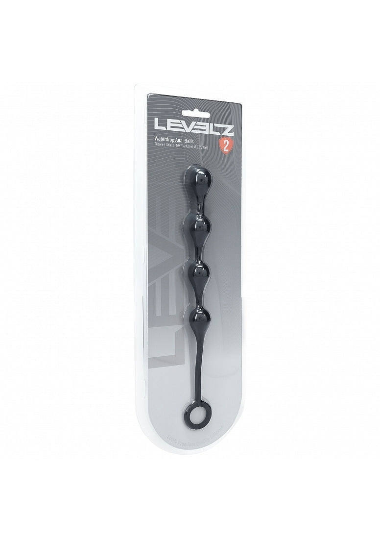 Shots Toys | LEVELZ - Waterdrop Silicone Anal Balls - S - 20mm - Black