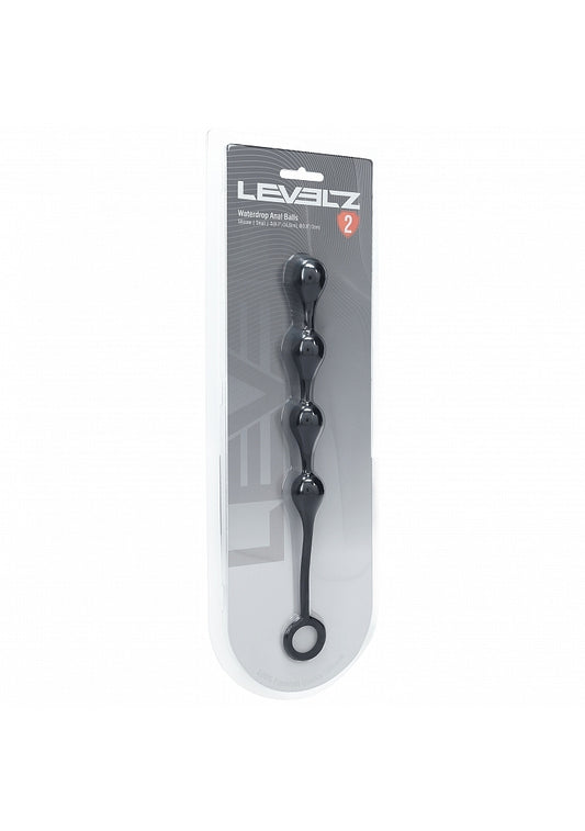 Shots Toys | LEVELZ - Waterdrop Silicone Anal Balls - S - 20mm - Black