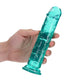 Shots Toys | REALROCK Crystal Clear 18cm Straight Dildo - Turquoise 7" Dong