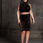 Le Desir Shade - Kala XXXVII - Two Piece with Turtleneck, Crop Top and Skirt Black Size OSX