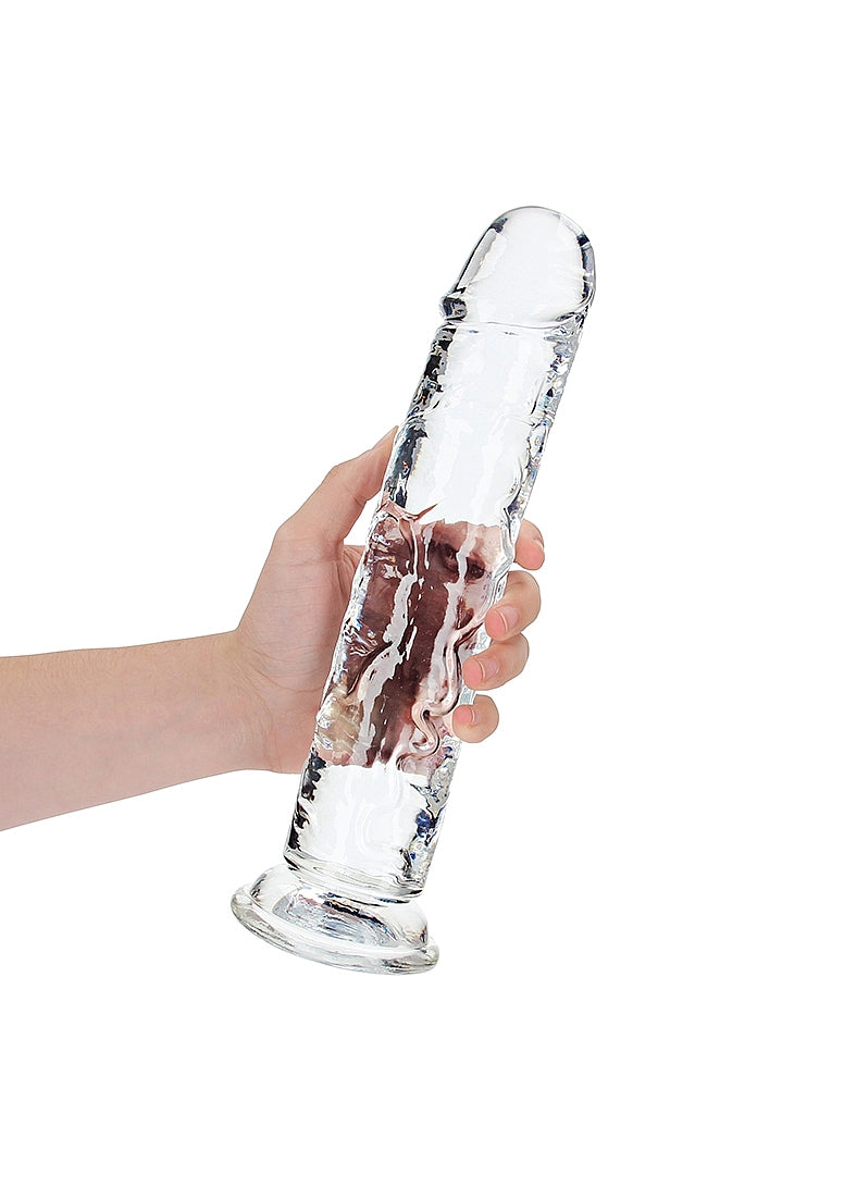Shots Toys | REALROCK Crystal Clear 11" Straight Dildo No Balls - Translucent