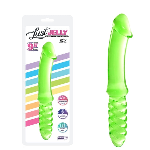 Excellent Power Lust Jelly Double Dong 9.5" Green