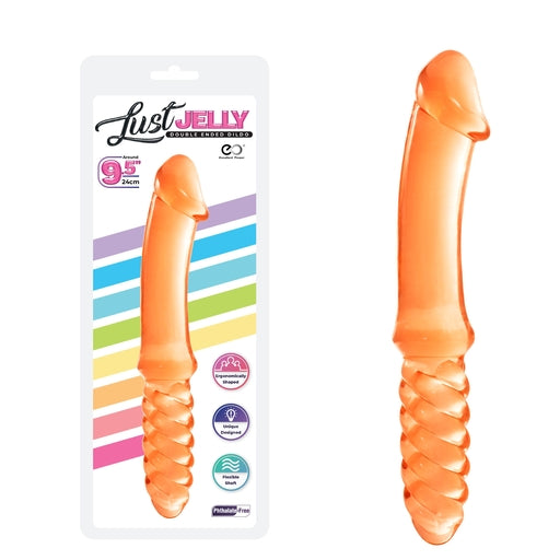 Excellent Power Lust Jelly Double Dong 9.5" Orange