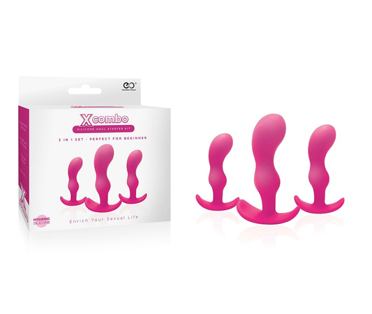 Excellent Power | X Combo 3pc Pink Silicone Butt Plug Set