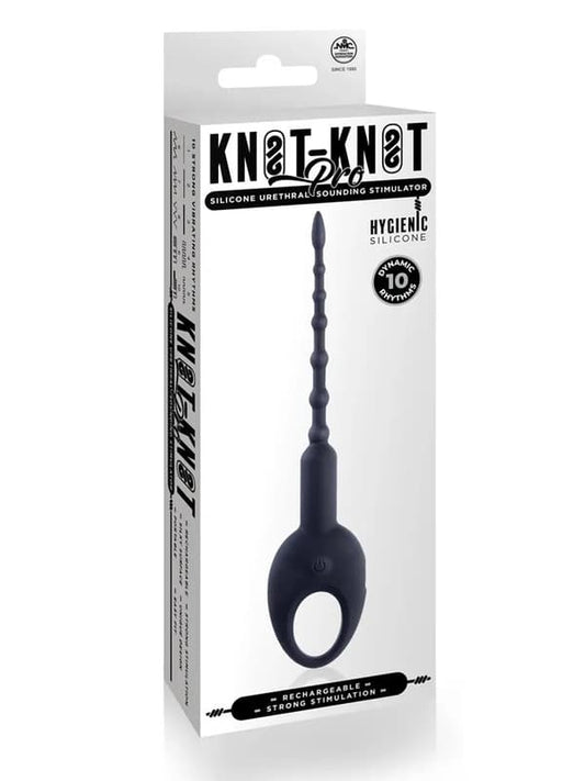 Excellent Power Knot-Knot Pro Silicone Vibrating Urethral Plug Black