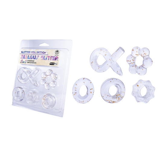 Excellent Power Zealous Glitter 5-In-1 Hygienic Ornaments Cock Ring Set II