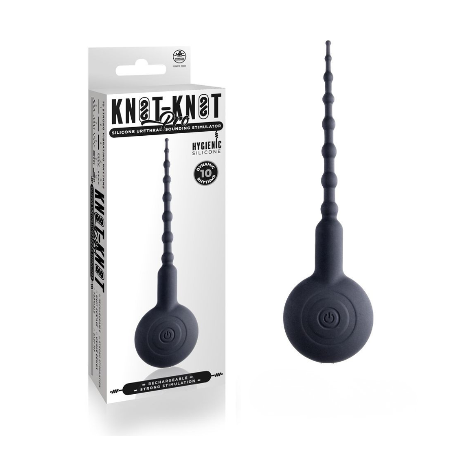 Excellent Power Knot-Knot Pro Silicone Vibrating Urethral Plug Black