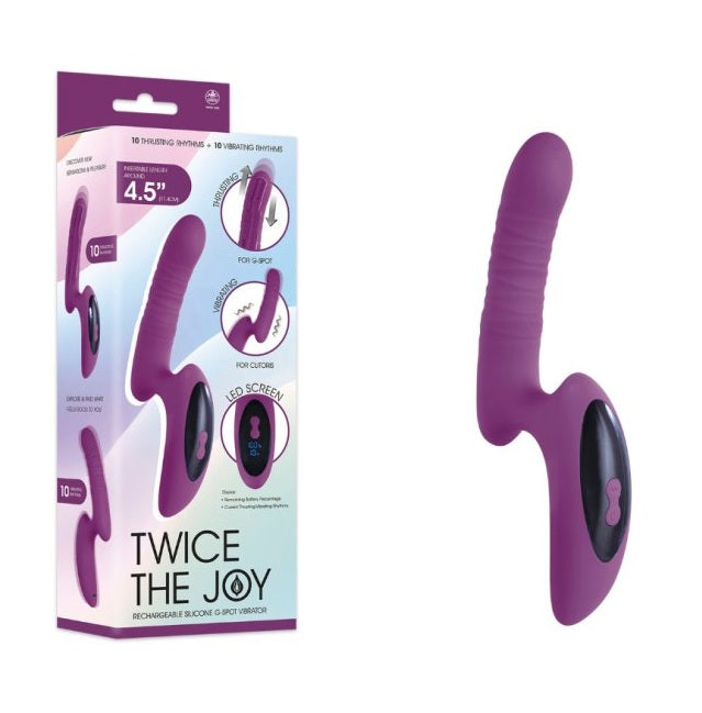 Excellent Power | Twice The Joy Around 4.5" Thrusting Vibrator Purple