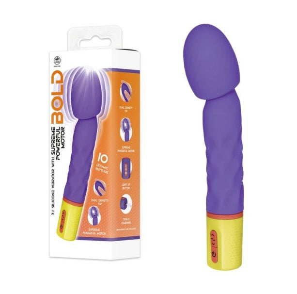 Excellent Power | Bold Around 7" Vibrator With Varicolored Control (Purple)