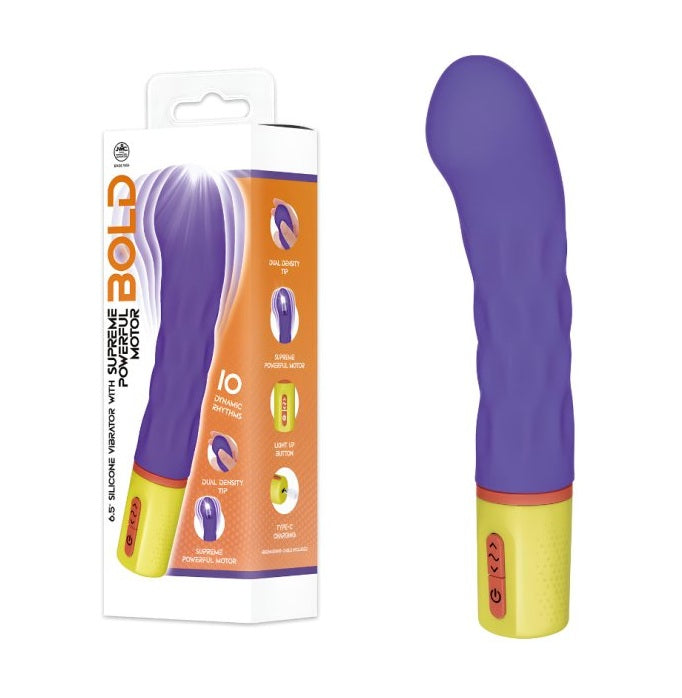 Excellent Power | Bold Around 7" Vibrator With Varicolored Control (Purple)