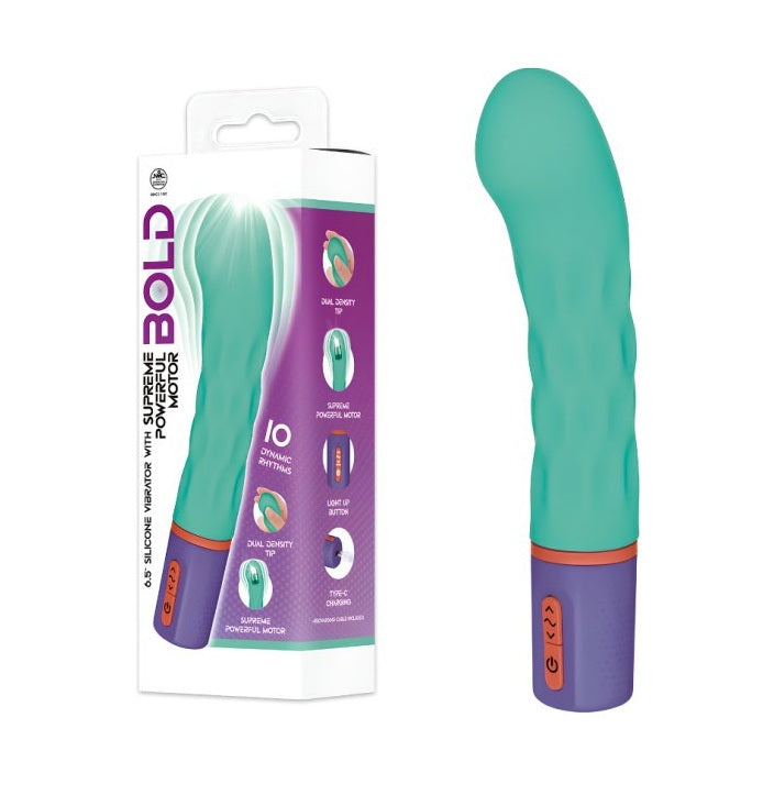 Excellent Power | Bold Around 7" Vibrator With Varicolored Control (Mint)