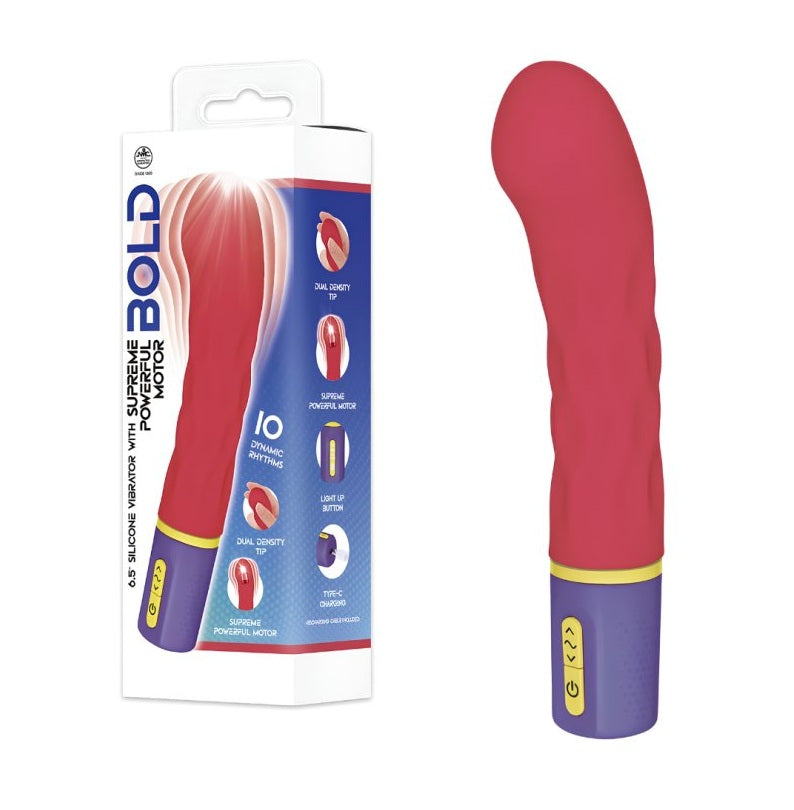 Excellent Power | Bold Around 7" Vibrator With Varicolored Control (Red)