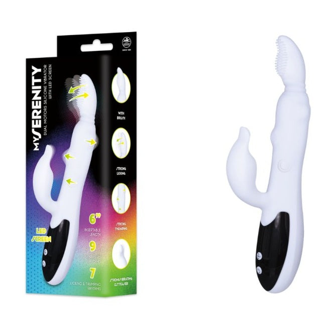 Excellent Power | My Serenity 10.5" Licking + Thumping Vibrator With Brush Tip And LED Screen