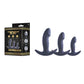 Excellent Power | Progressive Play 3 In 1 Silicone Butt Plug Kit Set With T-Bar Base In Black