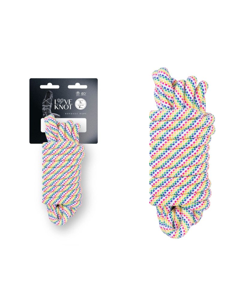 Excellent Power | Love Knot 5m 8mm Thick Polyester Rope - Rainbow