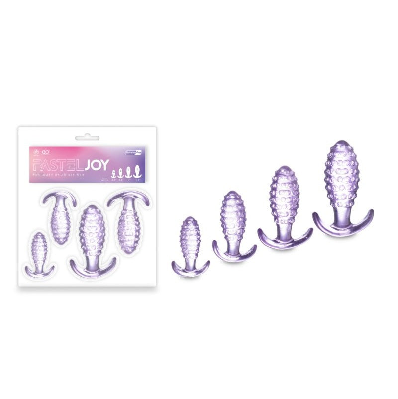 Excellent Power | Pastel Joy TPE Butt Plug Kit Set In Transparent Purple