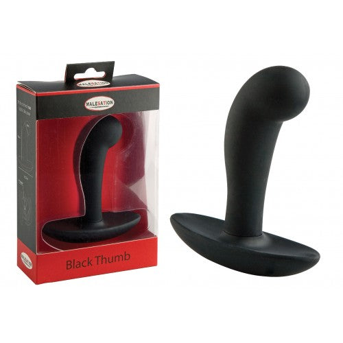 St Rubber | MALESATION Black Thumb - Anal Plug with T Handle