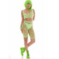 Pink Lipstick Out of This World Green Bodysuit Set with Alien Pasties Size OS