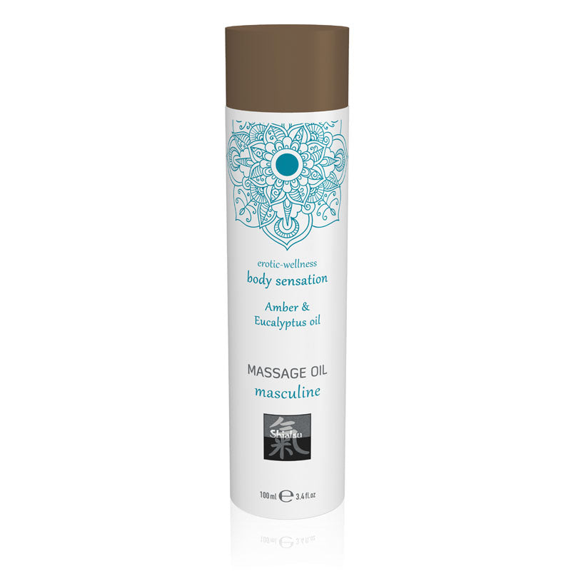 Shiatsu Massage Oil Masculine Amber & Eucalyptus Oil Scented 100ml
