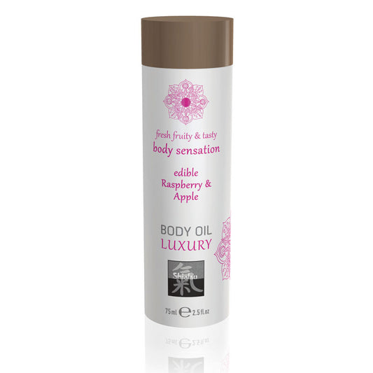 Shiatsu Luxury Body Massage Oil Edible Raspberry and Apple 75ml