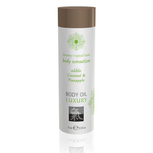 Shiatsu Luxury Body Massage Oil Edible Coconut and Pineapple 75ml