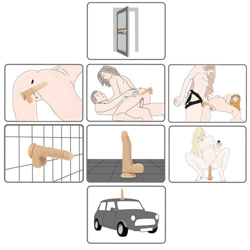 Naked Addiction 7.5” Vibrating, Rotating and Thrusting Dong - Flesh