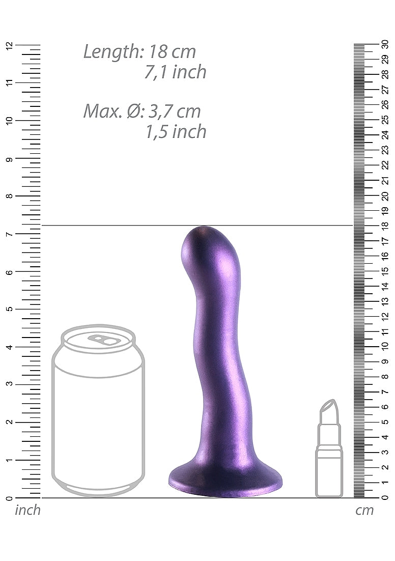 Shots Toys | OUCH! Ultra Soft Curvy G-Spot Dildo - 7" / 17 cm - Metallic Purple