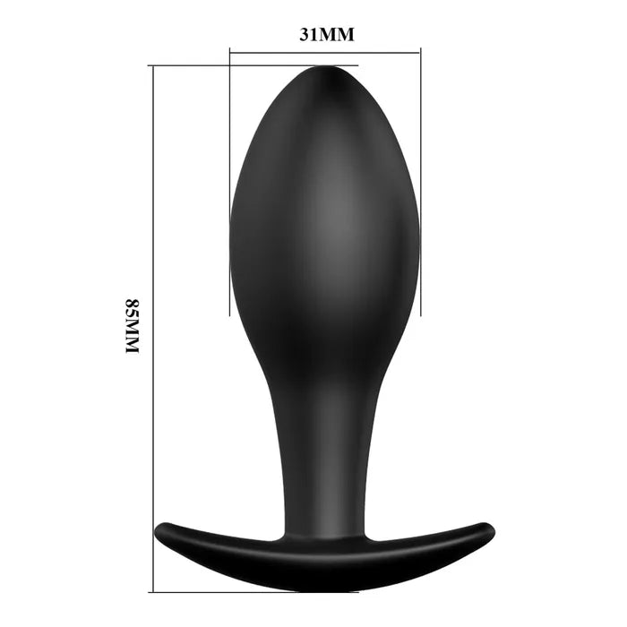 Party Up JEFF Silicone Plug - Black 8.5cm Butt Plug